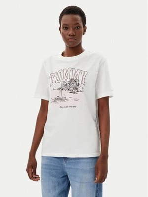 Obrázek produktu Tommy Jeans T-Shirt Tonal Tropics DW0DW21343 Écru Relaxed Fit Krémová