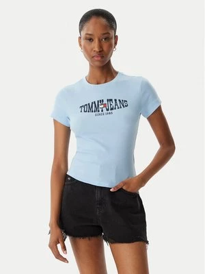 Obrázek produktu Tommy Jeans T-Shirt Wavy Flag DW0DW22272 Světle modrá Slim Fit