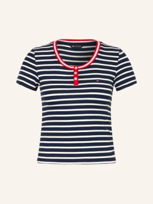 Obrázek produktu Tommy Jeans Tričko S Výstřihem Henley tmavě modrá / červená / bílá