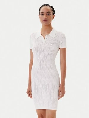 Obrázek produktu Tommy Jeans Úpletové šaty Pointelle DW0DW20874 Écru Slim Fit