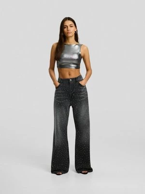Obrázek produktu Top Bershka stříbrná barva