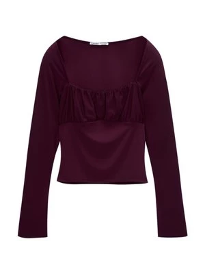 Obrázek produktu Top s dlouhým rukávem PULL&BEAR tmavě fialová