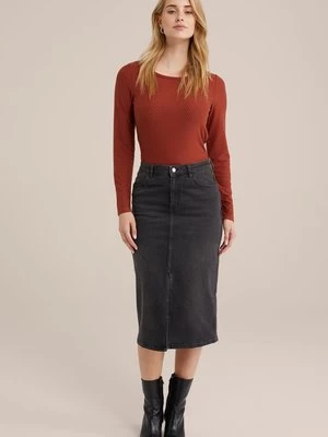 Obrázek produktu Top s dlouhým rukávem WE Fashion skvrnitě hnědá