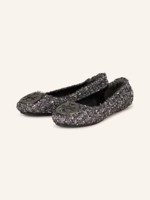 Obrázek produktu Tory Burch Baleríny Minnie S Třpytivou Přízí stříbrná / černá