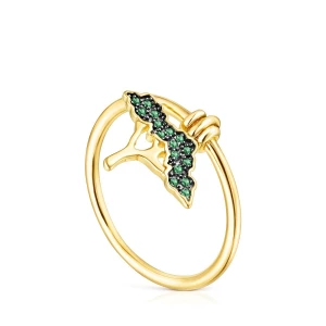 Obrázek produktu Tous - 18K Gold Vermeil Save Tree Ring With Tsavorite And Peridot Velikost