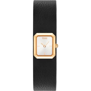 Obrázek produktu Tous - Analogové Hodinky Z Oceli Ve Zlaté Barvě S Náramkem Z Černé Kůže Tous Karat Emerald Mini -