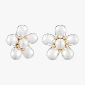 Obrázek produktu Tous - Dvoubarevné Náušnice S Motivem Květiny A Uměle Vypěstovanými Perlami O Průměru 36 Mm Daisy -