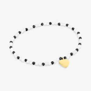 Obrázek produktu Tous - Elastický Náramek S Chalcedonem, Spinely A Srdcem Ze Stříbra Pozlaceného 18karátovým Zlatem Tous Motifs -
