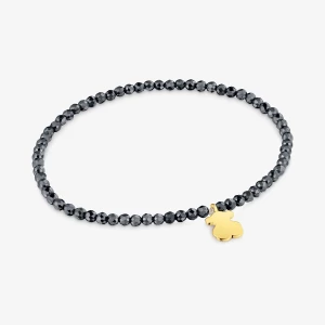 Obrázek produktu Tous - Elastický Náramek S Hematitem A Medvídkem Ze Stříbra Pozlaceného 18karátovým Zlatem Tous Motifs -