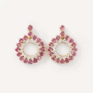 Obrázek produktu Tous - Gold Earrings With Diamonds And Glass-Filled Rubies Tous Atelier -