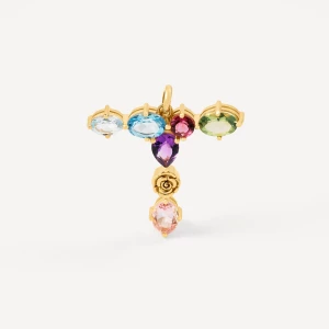 Obrázek produktu Tous - Gold Letter T Pendant With Gemstones Tous Atelier -