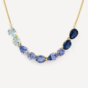 Obrázek produktu Tous - Gold Necklace With Blue-Colored Gemstones And Diamonds Tous Atelier -