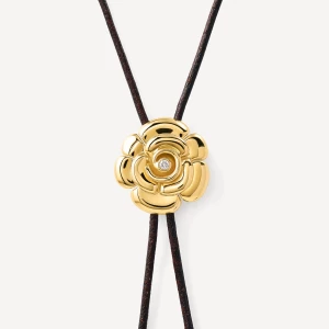 Obrázek produktu Tous - Gold Necklace With Diamonds And Black Cord Tous Atelier -