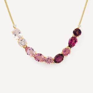 Obrázek produktu Tous - Gold Necklace With Rose-Colored Gemstones And Diamonds Tous Atelier -