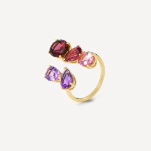 Obrázek produktu Tous - Gold Open Ring With Tourmaline And Amethyst Tous Atelier Velikost