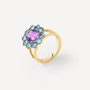 Obrázek produktu Tous - Gold Ring With Amethyst And Topaz Tous Atelier Velikost