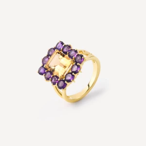 Obrázek produktu Tous - Gold Ring With Citrine And Amethyst Tous Atelier Velikost