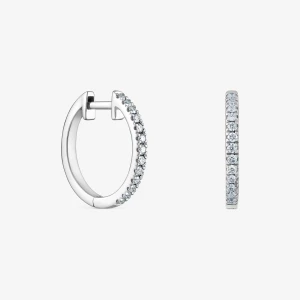 Obrázek produktu Tous - Krátké Kruhové Náušnice Les Classiques O Velikosti 14 Mm Z Bílého Zlata S Diamanty -