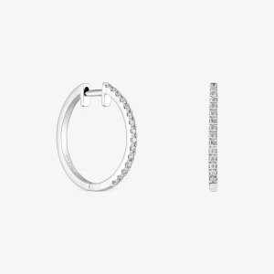 Obrázek produktu Tous - Krátké Kruhové Náušnice Z Bílého Zlata S Diamanty O Velikosti 18 Mm Les Classiques -
