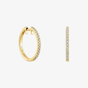 Obrázek produktu Tous - Krátké Kruhové Náušnice Ze Zlata S Diamanty O Velikosti 18 Mm Les Classiques -