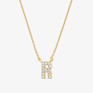 Obrázek produktu Tous - Krátký Zlatý Náhrdelník Alphabet S Písmenem R A Diamanty O Hmotnosti 0,05 Karátu -