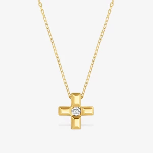 Obrázek produktu Tous - Krátký Zlatý Náhrdelník Basics S Diamanty A Křížem -