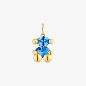 Obrázek produktu Tous - Malý Přívěsek Color Bear Lgg Ze Stříbra Pozlaceného 18karátovým Zlatem S Motivem Medvídka A Laboratorně Vytvořeným Zeleným Spinelem