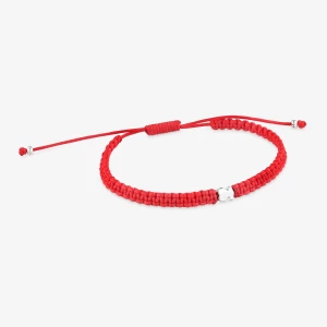 Obrázek produktu Tous - Náramek S Medvídkem Ze Stříbra A Červeným Nylonem Tous Motifs -