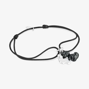 Obrázek produktu Tous - Náramek Se Dvěma Medvídky Ze Stříbra, Černé Keramiky A Černého Nylonu Bold Bear -