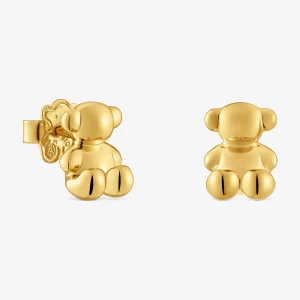 Obrázek produktu Tous - Náušnice Bold Bear Ze Stříbra Pozlaceného 18karátovým Zlatem O Velikosti 10 Mm S Medvídkem -