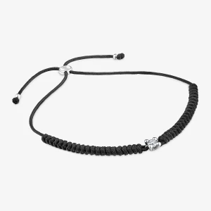 Obrázek produktu Tous - Platinový Náramek S Laboratorně Vytvořeným Diamantem A Černým Nylonem Tous Shine Lgd -