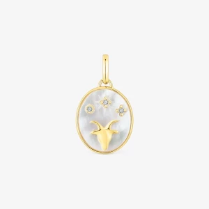 Obrázek produktu Tous - Přívěsek Se Znamením Kozoroha Z Pozlaceného Stříbra S Perletí A Topazy Tous Horoscope -