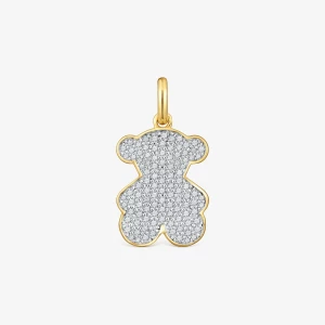 Obrázek produktu Tous - Přívěsek Ve Tvaru Medvídka Ze Stříbra Pozlaceného 18karátovým Zlatem S Diamanty Sweet Dolls -