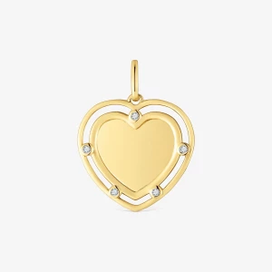 Obrázek produktu Tous - Přívěsek Ve Tvaru Srdce Ze Stříbra Pozlaceného 18karátovým Zlatem S Topazy Medallions -