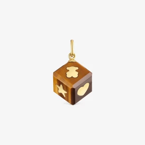 Obrázek produktu Tous - Přívěsek Ze 14karátového Zlata S Tygřím Okem Cube -