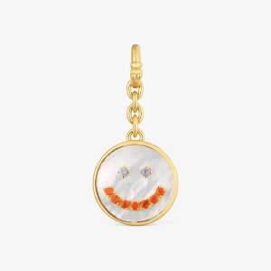 Obrázek produktu Tous - Přívěsek Ze Stříbra Pozlaceného 18karátovým Zlatem S Perletí A Drahými Kameny O Velikosti 15 Mm Smile Medallions -