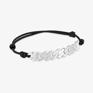 Obrázek produktu Tous - Řetízkový Náramek Ze Stříbra A Černého Nylonu Tous Bear’s Chain -
