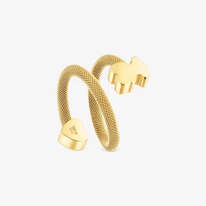 Obrázek produktu Tous - Spirálový Prsten Ze Stříbra Pozlaceného 18karátovým Zlatem S Motivy Icon Mesh Velikost