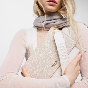 Obrázek produktu Tous - Středně Velká Béžová Crossbody Kabelka Audree Kaos Mini Lines -