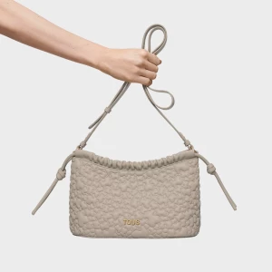 Obrázek produktu Tous - Středně Velká Crossbody Kabelka Tous Puffy Bear Šedohnědé Barvy -