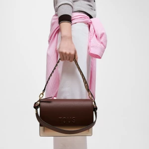 Obrázek produktu Tous - Středně Velká Crossbody Kabelka V Béžové A Hnědé Barvě Tous Audree Saffiano -
