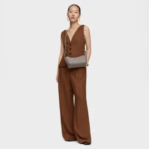Obrázek produktu Tous - Středně Velká Crossbody Kabelka V Šedohnědé Barvě Kaos Mini Lines -