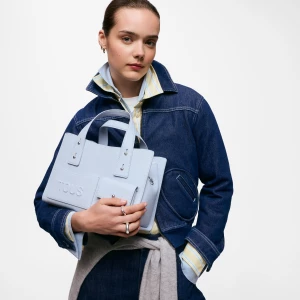 Obrázek produktu Tous - Středně Velká Šedomodrá City Kabelka Tous Back To Basics -