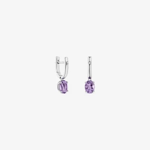 Obrázek produktu Tous - Stříbrné Kruhové Náušnice S Ametystem A Diamanty Tous Basic Colors -