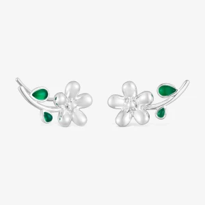 Obrázek produktu Tous - Stříbrné Lezení Náušnice Se Zeleným Chalcedonem Daisy -