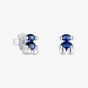 Obrázek produktu Tous - Stříbrné Náušnice Color Bear Lgg O Velikosti 8 Mm S Motivem Medvídka A Laboratorně Vytvořeným Safírem V Barvě Lila -