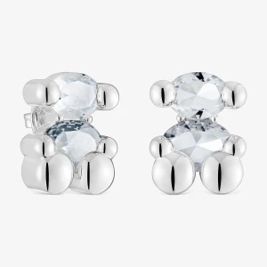 Obrázek produktu Tous - Stříbrné Náušnice Color Bear O Velikosti 23 Mm S Křišťálovým Motivem Medvídka -
