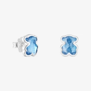 Obrázek produktu Tous - Stříbrné Náušnice S Laboratorně Vytvořeným Modrým Spinelem Icon Color Lgg -