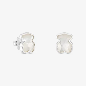 Obrázek produktu Tous - Stříbrné Náušnice Tous Icon Color O Velikosti 10 Mm S Medvídkem Z Perleti -