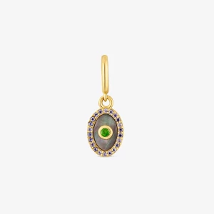 Obrázek produktu Tous - Stříbrný Medailonek Medallions Pozlacený 18karátovým Zlatem S Perletí, Chromdiopsidem A Iolitem -